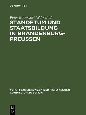 cover image of Ständetum und Staatsbildung in Brandenburg-Preußen